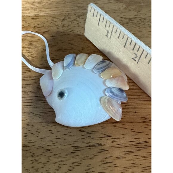 Angel & Fish Seashell Christmas Ornaments Set Beach Ocean Angel Art Sea - Picture 6 of 8
